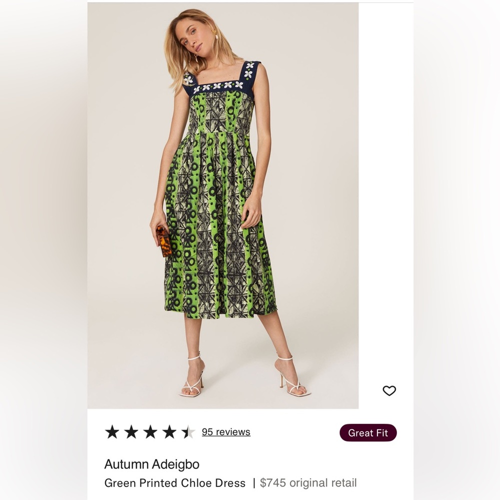 Autumn Adeigbo Green Printed Chloe dress